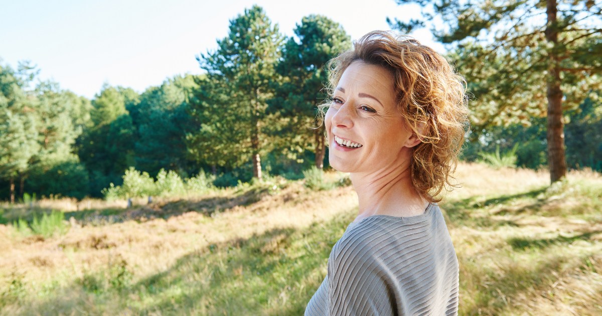 image of an older woman looking happy